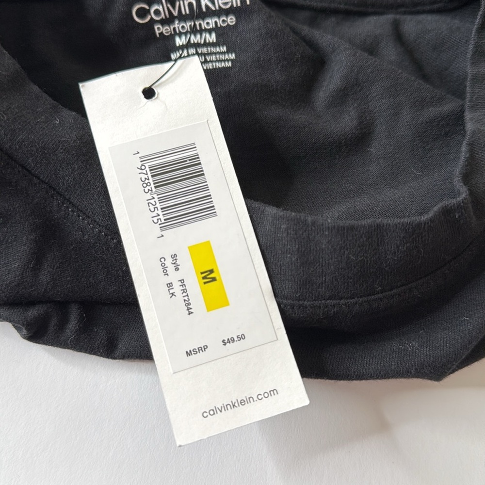 Calvin Klein Performance Solid Black T-Shirt Medi… - image 8
